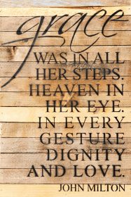Grace was in all her steps Wall Sign (Color: Vintage Natural, size: 12x18)