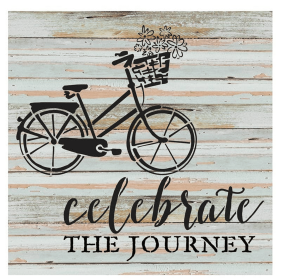 Celebrate the journey... Wall Sign (Color: Blue Whisper, size: 24x24)