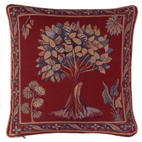 Cushion Cover Art Apocalypse Tapestry Tree Of Life (Color: Red, size: W45X45Cm(W18X18Inch))