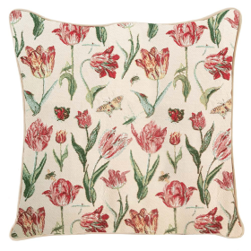 Jacob Marrel'S Tulip /Cushion Cover (Color: White, size: 18X18Inch)