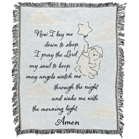 Tapestry Throw Now I Lay Me Down (Color: Blue)