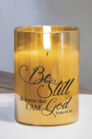 Led Candle Be Still & Know Ps 46:10 (size: 4in)