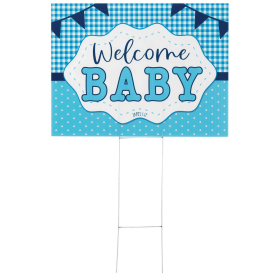 Yard Sign Welcome Baby (Color: Blue)