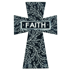 Wall Cross Faith Resin (Color: Black)