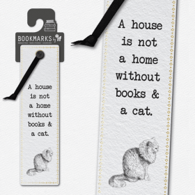 Literary Bookmarks (Color: Books & A Cat)
