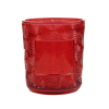 Private Label Candles Red Swirl Cut Pattern, Gold Lids