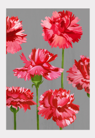 Art Print (Color: Red Carnations on Grey, size: small)