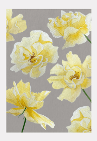 Art Print (Color: Yellow Roses on Taupe, size: small)