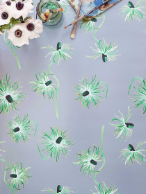 Wallpaper (Color: Thistle on Grey, size: Swatch 2' x 1')