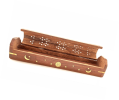 Celestial Wood Incense And Cone Burner, Ash Catcher With Storage