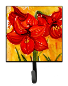 Multi Themed Flower Themed Leash or Key Holder (Color: Flower - Amaryllis #2, size: 4.25 x 7)
