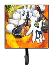 Sport Art Leash or Key Holder (Color: Golf Clubs, Ball and Glove, size: 4.25 x 7)