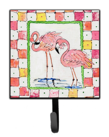 Bird Art Design Leash or Key Holder (Color: Birds/Bird - Flamingo, size: 4.25 x 7)