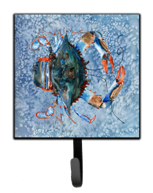 Crab Design Leash or Key Holder (Color: Female Blue Crab Cool Blue Water, size: 4.25 x 7)