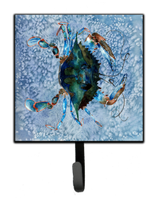 Crab Design Leash or Key Holder (Color: Male Blue Crab Cool Blue Water, size: 4.25 x 7)