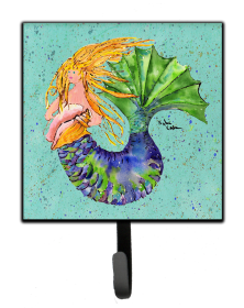 Mermaid/Merman Design Leash or Key Holder (Color: Blonde Mermaid on Teal, size: 4.25 x 7)