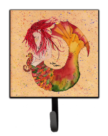 Mermaid/Merman Design Leash or Key Holder (Color: Red Headed Ginger Mermaid on Coral, size: 4.25 x 7)