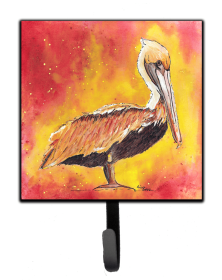 Bird Art Design Leash or Key Holder (Color: Brown Pelican Hot and Spicy, size: 4.25 x 7)