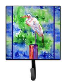 Bird Art Design Leash or Key Holder (Color: Birds/Bird - Egret, size: 4.25 x 7)
