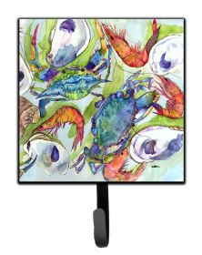 Crab Design Leash or Key Holder (Color: Crabs, Shrimp and Oysters, size: 4.25 x 7)