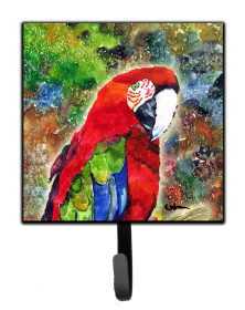 Bird Art Design Leash or Key Holder (Color: Parrot, size: 4.25 x 7)