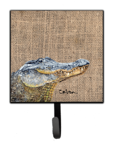 Animal Design Leash or Key Holder (Color: Alligator on Faux Burlap, size: 4.25 x 7)