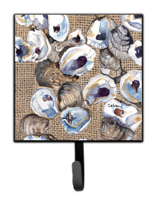 Multi Themed Oyster Leash or Key Holder (Color: Oyster on Faux Burlap, size: 4.25 x 7)