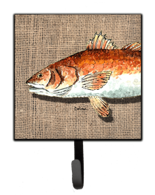 Multi Themed Sealife Design Leash or Key Holder (Color: Fish - Red Fish on Faux Burlap, size: 4.25 x 7)