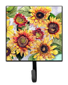 Multi Themed Flower Themed Leash or Key Holder (Color: Sunflowers, size: 4.25 x 7)