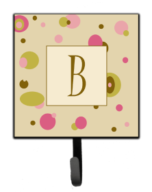 Letter Initial Monogram - Tan Dots Leash or Key Holder (size: 4.25 x 7)