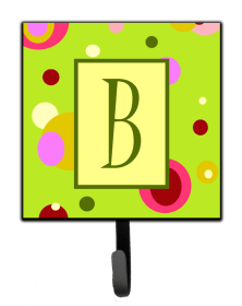 Letter Monogram - Lime Green Leash or Key Holder (size: 4.25 x 7)