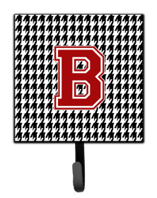 Letter Monogram - Houndstooth Black Leash or Key Holder (size: 4.25 x 7)