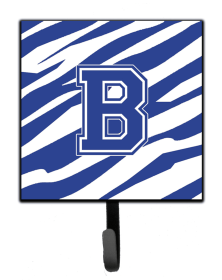 Letter Initial Tiger Stripe Blue and White Leash or Key Holder (size: 4.25 x 7)