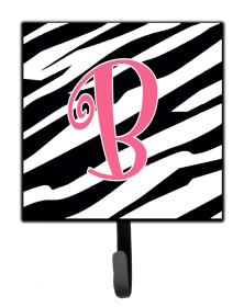 Letter Initial Zebra Stripe and Pink Leash or Key Holder (size: 4.25 x 7)