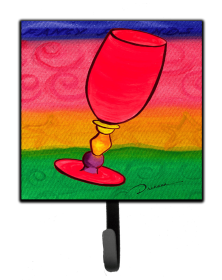 Liqour print Leash or Key Holder (Color: Wine, size: 4.25 x 7)