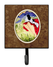 Lady with her Dog Leash or Key Holder (Color: Japanese Chin, size: 4.25 x 7)