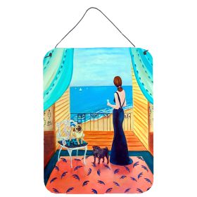 Lady with her Pug Wall or Door Hanging Prints (Color: 7133DS1216, size: 12 x 16)