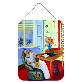Lady with her Pug Wall or Door Hanging Prints (Color: 7166DS1216, size: 12 x 16)