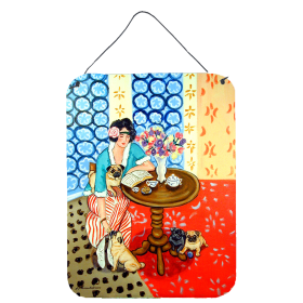 Lady with her Pug Wall or Door Hanging Prints (Color: 7259DS1216, size: 12 x 16)