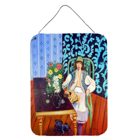 Lady with her Pug Wall or Door Hanging Prints (Color: 7265DS1216, size: 12 x 16)