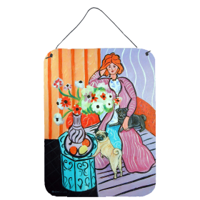 Lady with her Pug Wall or Door Hanging Prints (Color: 7266DS1216, size: 12 x 16)