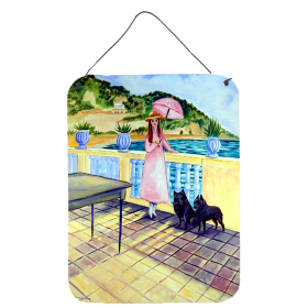 Lady with her Schipperke Wall or Door Hanging Prints (Color: 7267DS1216, size: 12 x 16)