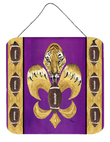 Tiger Football Fleur de lis Wall or Door Hanging Prints (Color: 8205DS66, size: 6 x 6)