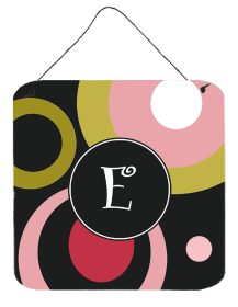Monogram - Retro in Black Wall or Door Hanging Prints (Color: AM1001-EDS66, size: 6 x 6)
