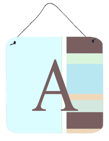 Monogram - Blue Stripes Wall or Door Hanging Prints (Color: A, size: 6 x 6)