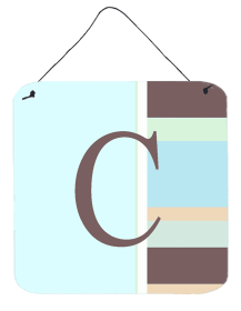 Monogram - Blue Stripes Wall or Door Hanging Prints (Color: C, size: 6 x 6)