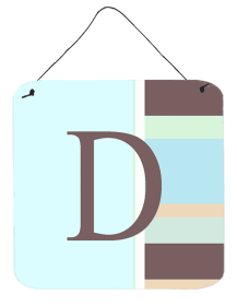 Monogram - Blue Stripes Wall or Door Hanging Prints (Color: D, size: 6 x 6)