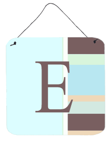 Monogram - Blue Stripes Wall or Door Hanging Prints (Color: E, size: 6 x 6)