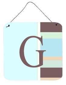 Monogram - Blue Stripes Wall or Door Hanging Prints (Color: G, size: 6 x 6)