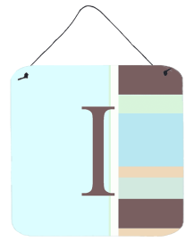 Monogram - Blue Stripes Wall or Door Hanging Prints (Color: I, size: 6 x 6)